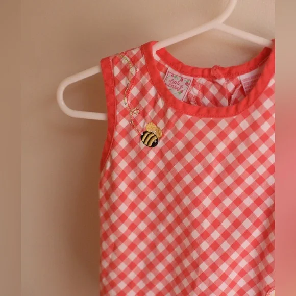 Kids Red and Yellow Gingham Tank Top - Picture 2 of 4